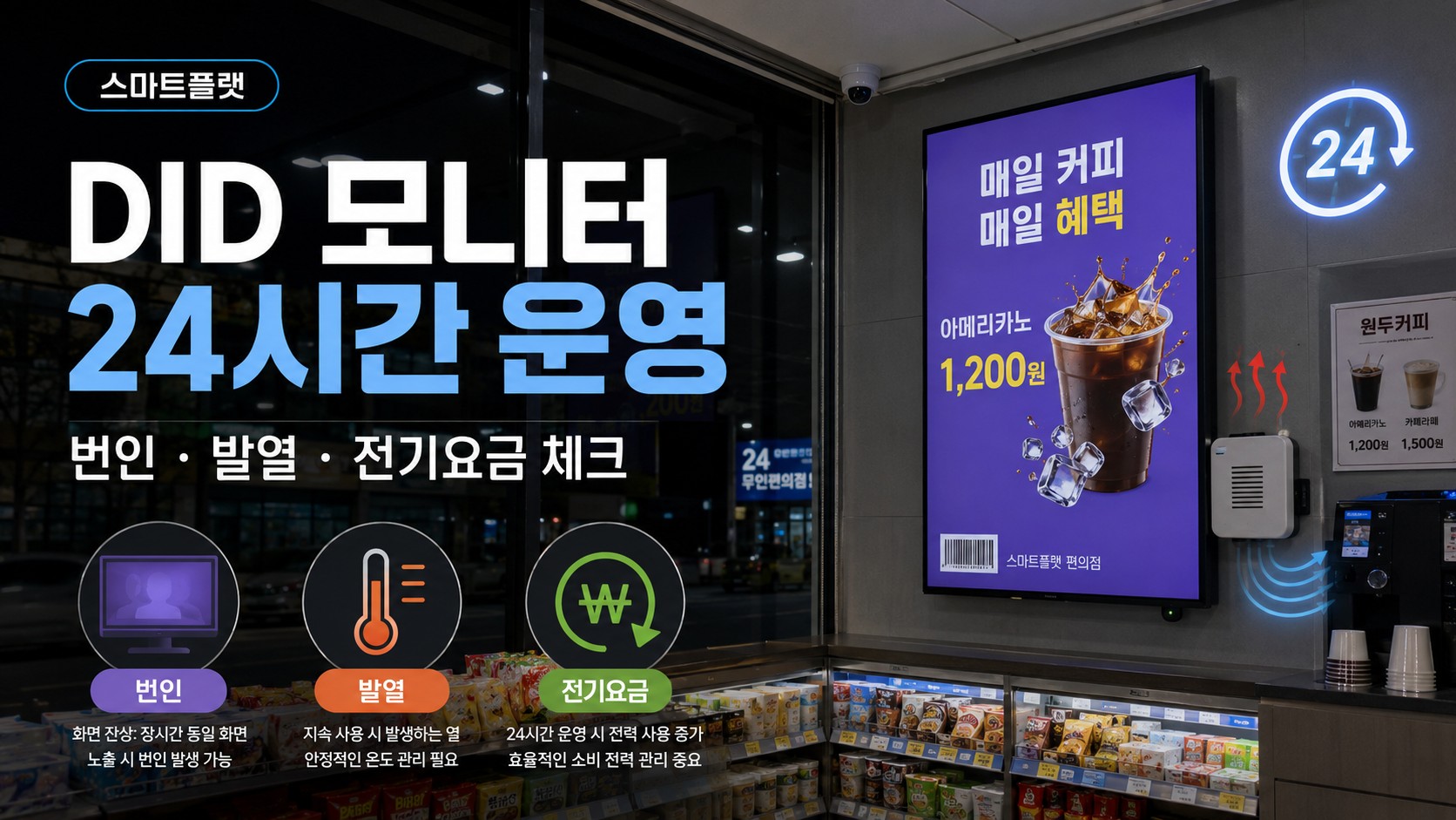 DID 모니터 24시간 켜두면? 번인, 발열, 전기요금까지 미리 계산하는 법